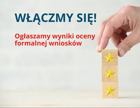 Już są wyniki oceny formalnej wniosków w ramach naboru do projektu „Włączmy się”!